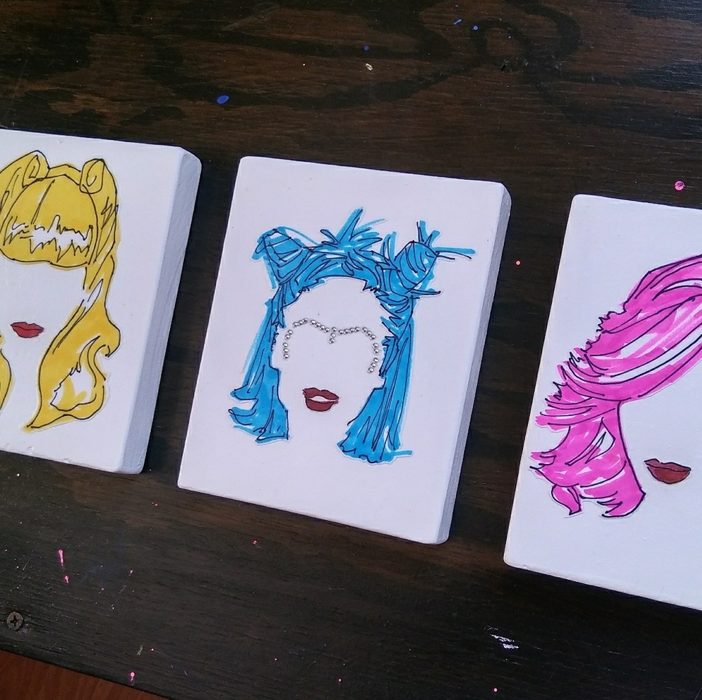 90's Gwen Stefani wall art set of 3